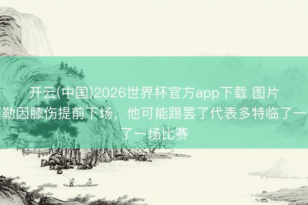 开云(中国)2026世界杯官方app下载 图片报：聚勒因膝伤提前下场，他可能踢罢了代表多特临了一场比赛