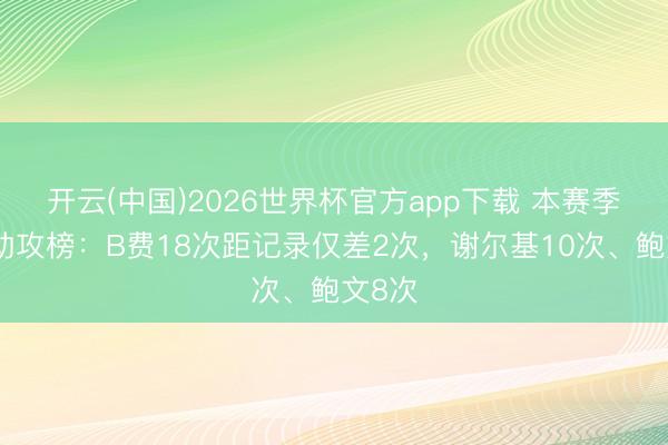 开云(中国)2026世界杯官方app下载 本赛季英超助攻榜：B费18次距记录仅差2次，谢尔基10次、鲍文8次