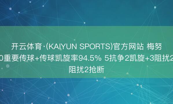 开云体育·(KAIYUN SPORTS)官方网站 梅努本场0重要传球+传球凯旋率94.5% 5抗争2凯旋+3阻扰2抢断