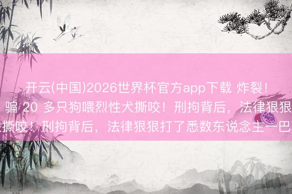开云(中国)2026世界杯官方app下载 炸裂！东莞男人伪装爱狗 7 年，骗 20 多只狗喂烈性犬撕咬！刑拘背后，法律狠狠打了悉数东说念主一巴掌
