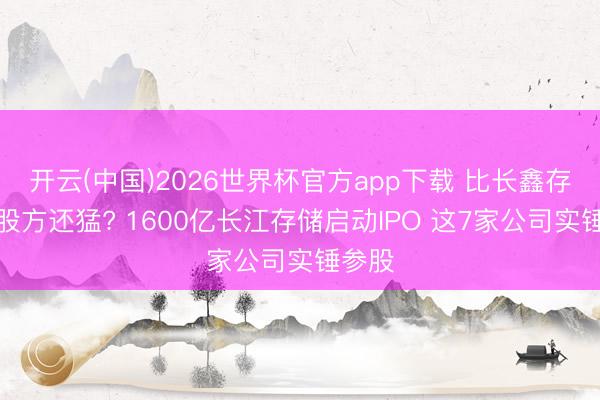 开云(中国)2026世界杯官方app下载 比长鑫存储参股方还猛? 1600亿长江存储启动IPO 这7家公司实锤参股