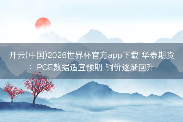 开云(中国)2026世界杯官方app下载 华泰期货：PCE数据适宜预期 铜价逐渐回升