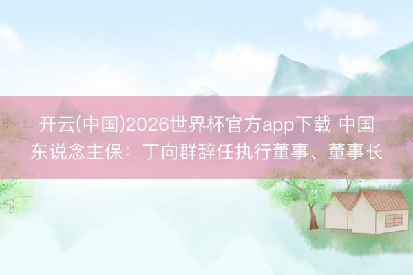 开云(中国)2026世界杯官方app下载 中国东说念主保：丁向群辞任执行董事、董事长