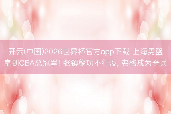 开云(中国)2026世界杯官方app下载 上海男篮拿到CBA总冠军! 张镇麟功不行没， 弗格成为奇兵