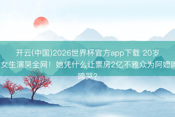 开云(中国)2026世界杯官方app下载 20岁广财女生演哭全网！她凭什么让票房2亿不雅众为阿嬷啼哭？