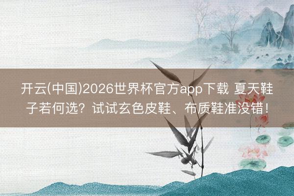 开云(中国)2026世界杯官方app下载 夏天鞋子若何选？试试玄色皮鞋、布质鞋准没错！