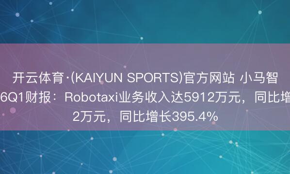 开云体育·(KAIYUN SPORTS)官方网站 小马智行发布2026Q1财报：Robotaxi业务收入达5912万元，同比增长395.4%